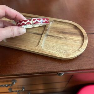 Red and Silver Zigzag Bracelet